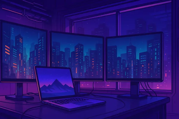 Drei externe Displays an einem Macbook Pro mit M1 Pro verwenden